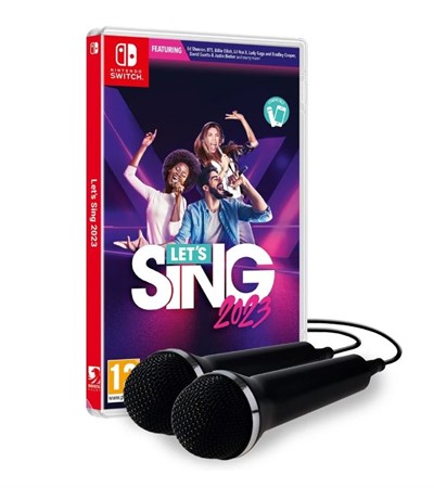 Nintendo Switch Let`s Sing 2023 med två mikrofoner